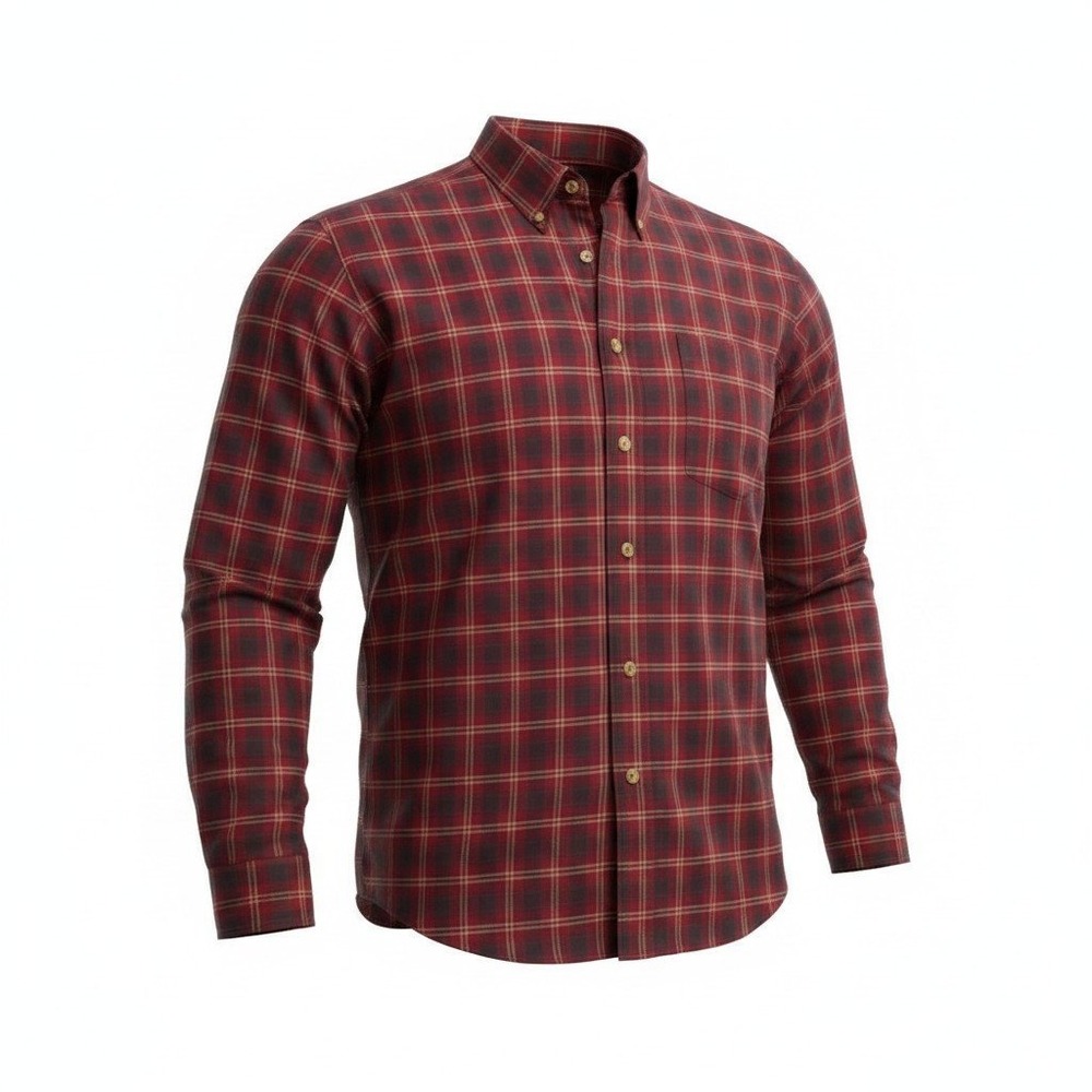 Jos. A. Bank Button Down Mens XL Burgundy Plaid Classic Collection Cotton Shirt